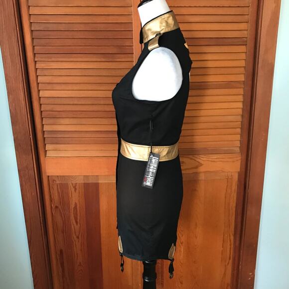 Vintage Lip Service Goth Punk Steampunk Military Cosplay Garter Tunic Dress - Picture 8 of 13